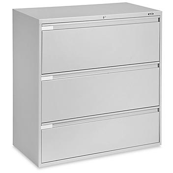 Lateral File Cabinet - 42" Wide, 3 Drawer, Light Gray H-6394GR