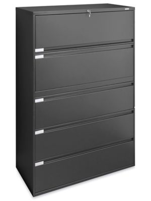 Lateral File 42" Wide, 5 Drawer, Black H6396BL Uline