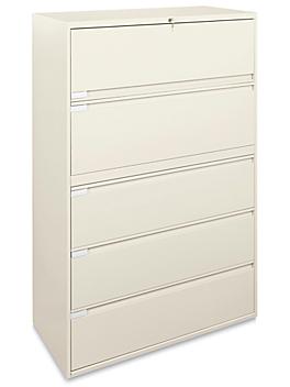 Lateral File Cabinet - 42" Wide, 5 Drawer, Tan H-6396T