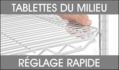 Rayonnage en fil de métal à réglage rapide