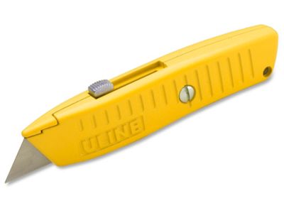 RW Base Yellow Utility Knife / Box Cutter - Anti-Slip Handle - 6 1/2