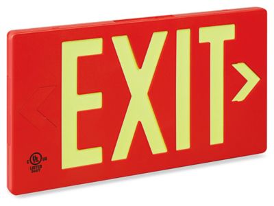 Glo Brite&reg; Exit Sign - 100' Viewing Distance, Single Sided, Red H-6507R