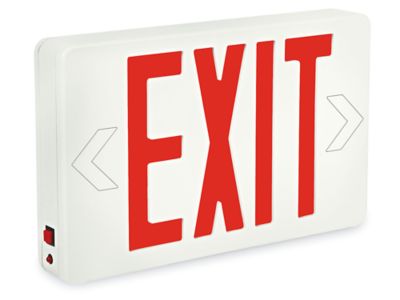 Hard-Wired Exit Sign - Plastic with Red Letters H-6508