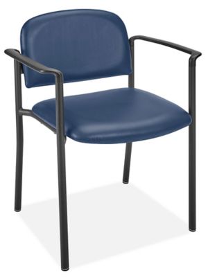 Vinyl Stackable Chair with Armrests - Blue H-6523BLU