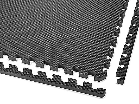 Foam Floor Tiles - 24 x 24, 1 thick, Black H-6537 - Uline