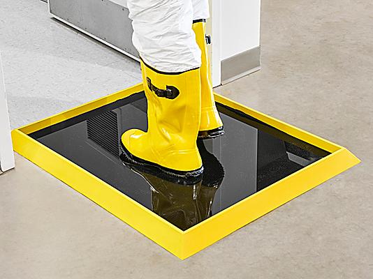 Sanitizing Footbath Mat - 32 x 39, Yellow - ULINE Canada - H-6565