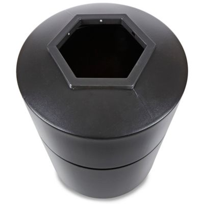 Hexagon Trash Can - 45 Gallon, Black H-6569 - ULINE