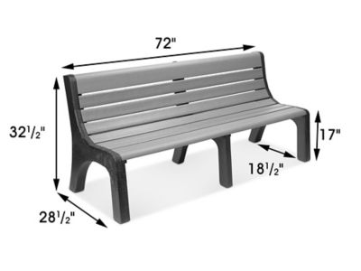 Laguna Bench - 6', Gray H-6570GR - ULINE