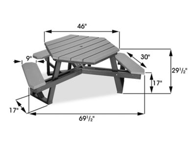 Uline recycled deals plastic picnic table