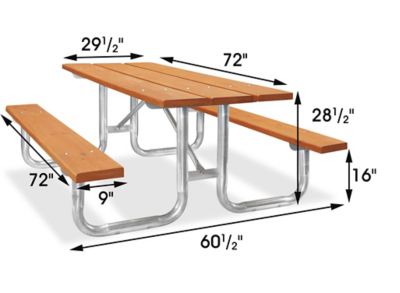 Metal frame deals picnic tables