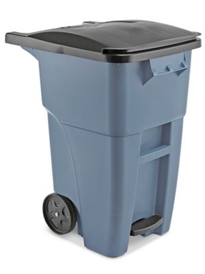 Rubbermaid® Trash Can with Wheels - 50 Gallon, Yellow H-1107Y - Uline