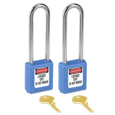 Master Lock&reg; Lockout Padlock - Keyed Different, 3" Shackle, Blue H-6606BLU