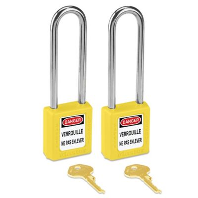 Master Lock&reg; Lockout Padlock - Keyed Different, 3" Shackle, Yellow H-6606Y