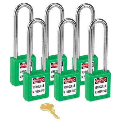 Master Lock&reg; Lockout Padlock - Keyed Alike, 3" Shackle, Green H-6607G