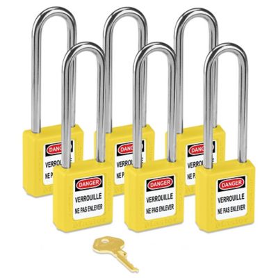 Master Lock&reg; Lockout Padlock - Keyed Alike, 3" Shackle, Yellow H-6607Y