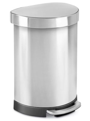Home Zone Living Bathroom Trash Can and Toilet Brush Combo, Stainless Steel, 7 Liter, Silver, 1.8 Gallon Round (VA41863A)