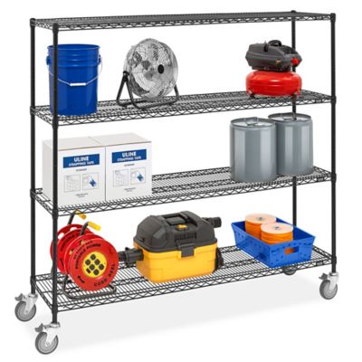 Black Mobile Shelving - 72 x 18 x 69"