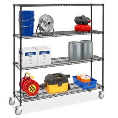 Black Mobile Shelving - 72 x 18 x 78" H-6712BL