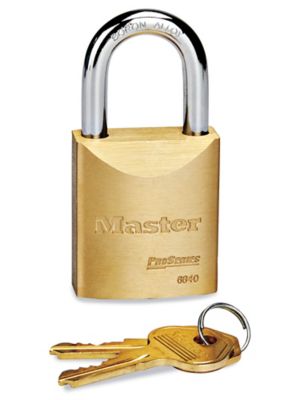 Master Lock® Brass Padlock - Keyed Alike, 1 3/16 Shackle H-6718 - Uline