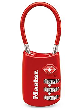 Flexible Lock - Combination, 1 1/2" Shackle, Red H-6720R