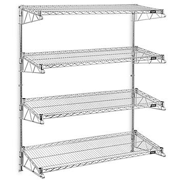 Wall-Mount Wire Shelving - 48 x 18 x 63" H-6722
