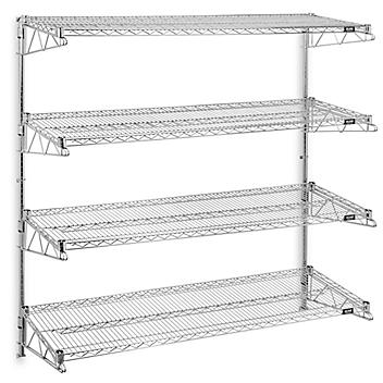 Wall-Mount Wire Shelving - 60 x 18 x 63" H-6723