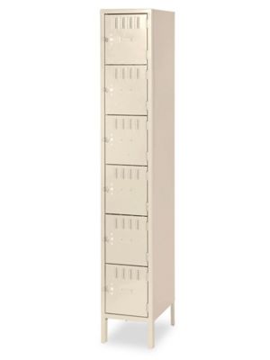 Uline Industrial Lockers - Six Tier, 1 Wide, Assembled, 12" Wide, 12" Deep, Tan H-6735AT