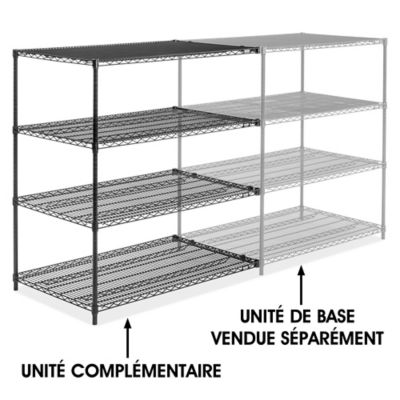 Black Wire Shelving Add-On Unit - 48 x 30 x 54" H-6748-54A