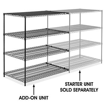 Black Wire Shelving Add-On Unit - 48 x 30 x 54" H-6748-54A