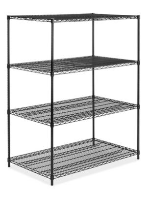 Black Wire Shelving Unit 48 x 30 x 63" H674863 Uline