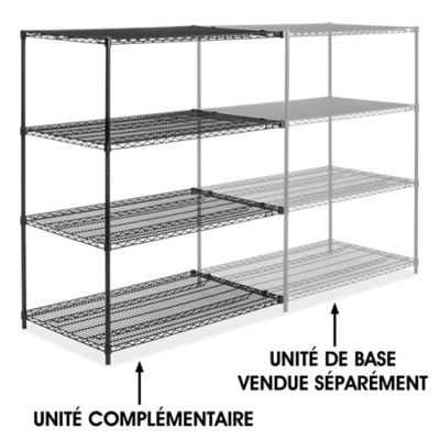 Black Wire Shelving Add-On Unit - 48 x 30 x 63" H-6748-63A