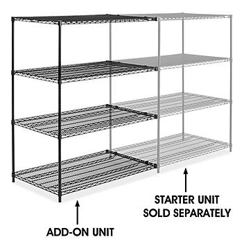 Black Wire Shelving Add-On Unit - 48 x 30 x 63" H-6748-63A