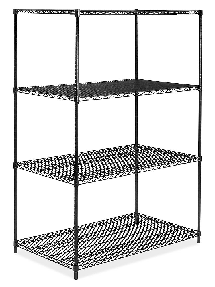 Black Wire Shelving Unit 48 X 30 72, Uline Wire Shelving Instructions
