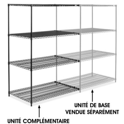 Black Wire Shelving Add-On Unit - 48 x 30 x 72" H-6748-72A