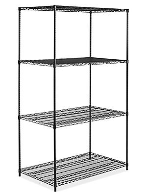 Black Wire Shelving Unit 48 X 30 86, Uline Wire Shelving Instructions