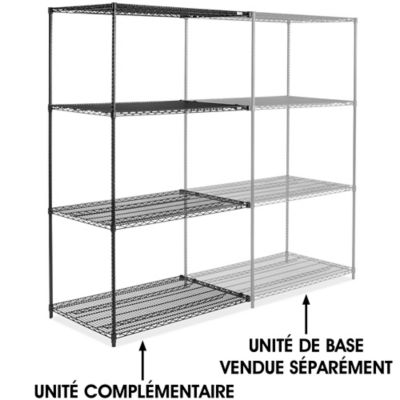 Black Wire Shelving Add-On Unit - 48 x 30 x 86" H-6748-86A