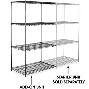 Black Wire Shelving Add-On Unit - 48 x 30 x 86" H-6748-86A