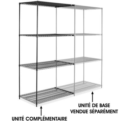 Black Wire Shelving Add-On Unit - 48 x 30 x 96" H-6748-96A