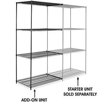 Black Wire Shelving Add-On Unit - 48 x 30 x 96" H-6748-96A