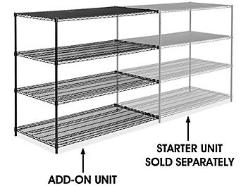 Black Wire Shelving Add-On Unit - 60 x 30 x 54" H-6749-54A