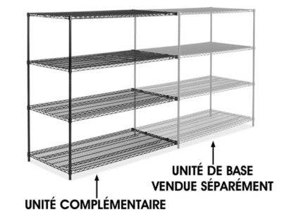 Black Wire Shelving Add-On Unit - 60 x 30 x 63" H-6749-63A