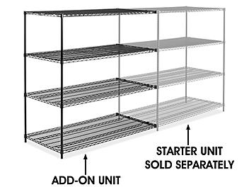 Black Wire Shelving Add-On Unit - 60 x 30 x 63" H-6749-63A
