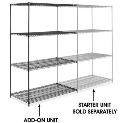 Black Wire Shelving Add-On Unit - 60 x 30 x 86" H-6749-86A