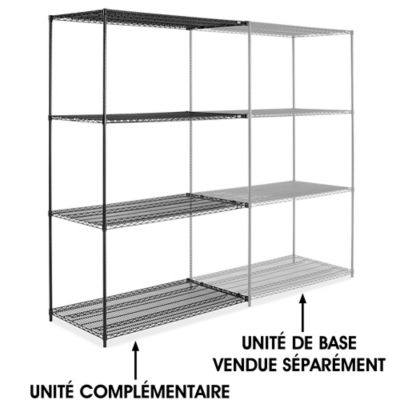 Black Wire Shelving Add-On Unit - 60 x 30 x 96" H-6749-96A
