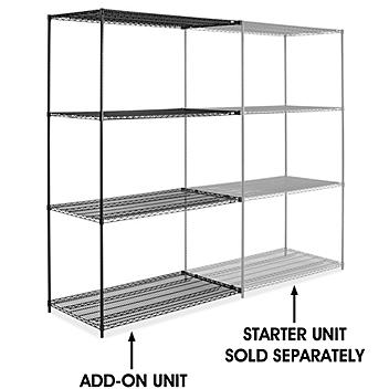 Black Wire Shelving Add-On Unit - 60 x 30 x 96" H-6749-96A