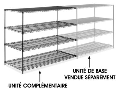 Black Wire Shelving Add-On Unit - 72 x 30 x 54" H-6750-54A
