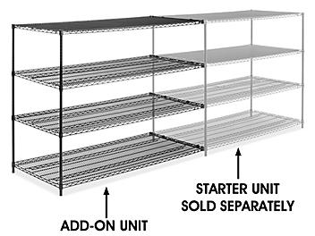 Black Wire Shelving Add-On Unit - 72 x 30 x 54" H-6750-54A