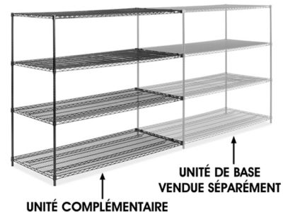 Black Wire Shelving Add-On Unit - 72 x 30 x 63" H-6750-63A