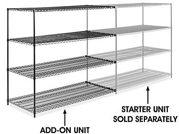 Black Wire Shelving Add-On Unit - 72 x 30 x 63" H-6750-63A