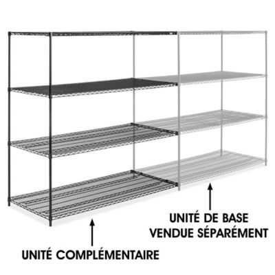 Black Wire Shelving Add-On Unit - 72 x 30 x 72" H-6750-72A